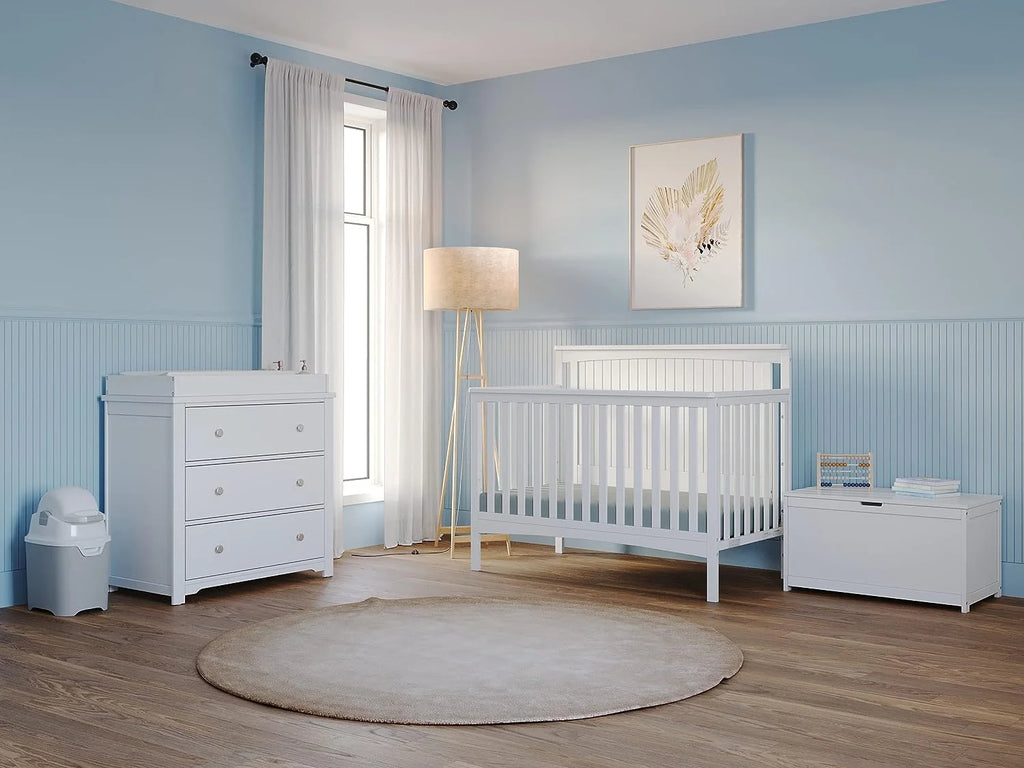 4-in-1 Convertible Crib, Matte White S920
