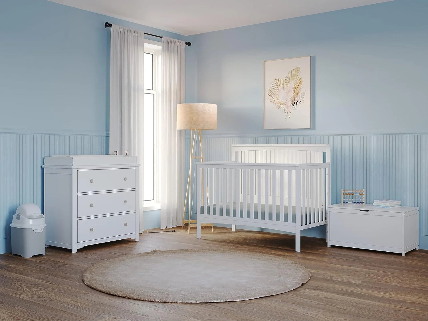 4-in-1 Convertible Crib, Matte White S920