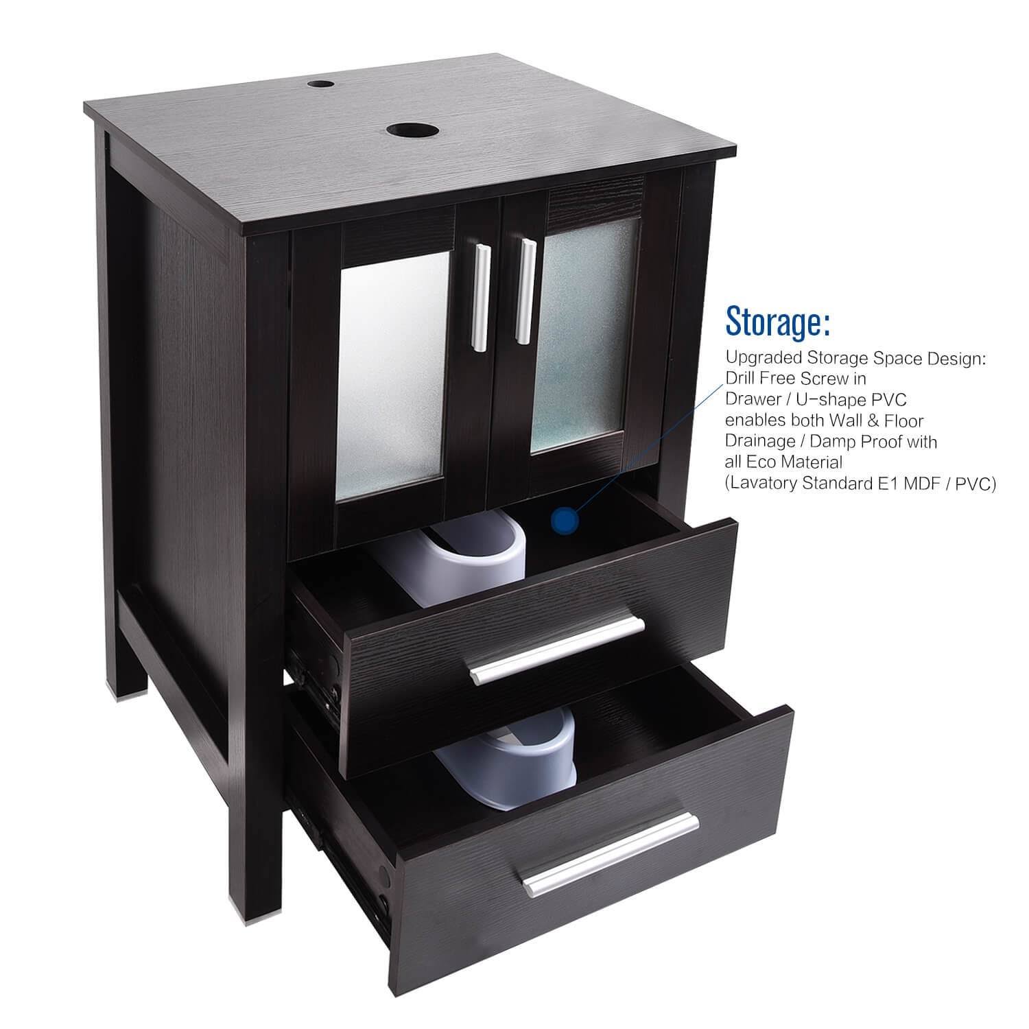 Dark Brown 24 inch Bathroom Vanity Combo L132