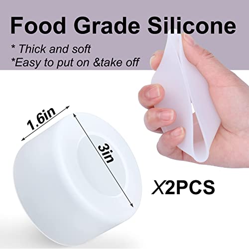 2Pcs Silicone Boot for Stanley 40 oz Quencher Tumbler & Stanley IceFlow 20oz 30oz, Protective Water Bottle Bottom Sleeve Cover (white) J204
