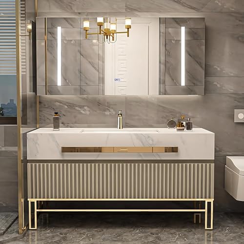 44" Freestanding Bathroom Vanity with Sink and LED Mirror P5850