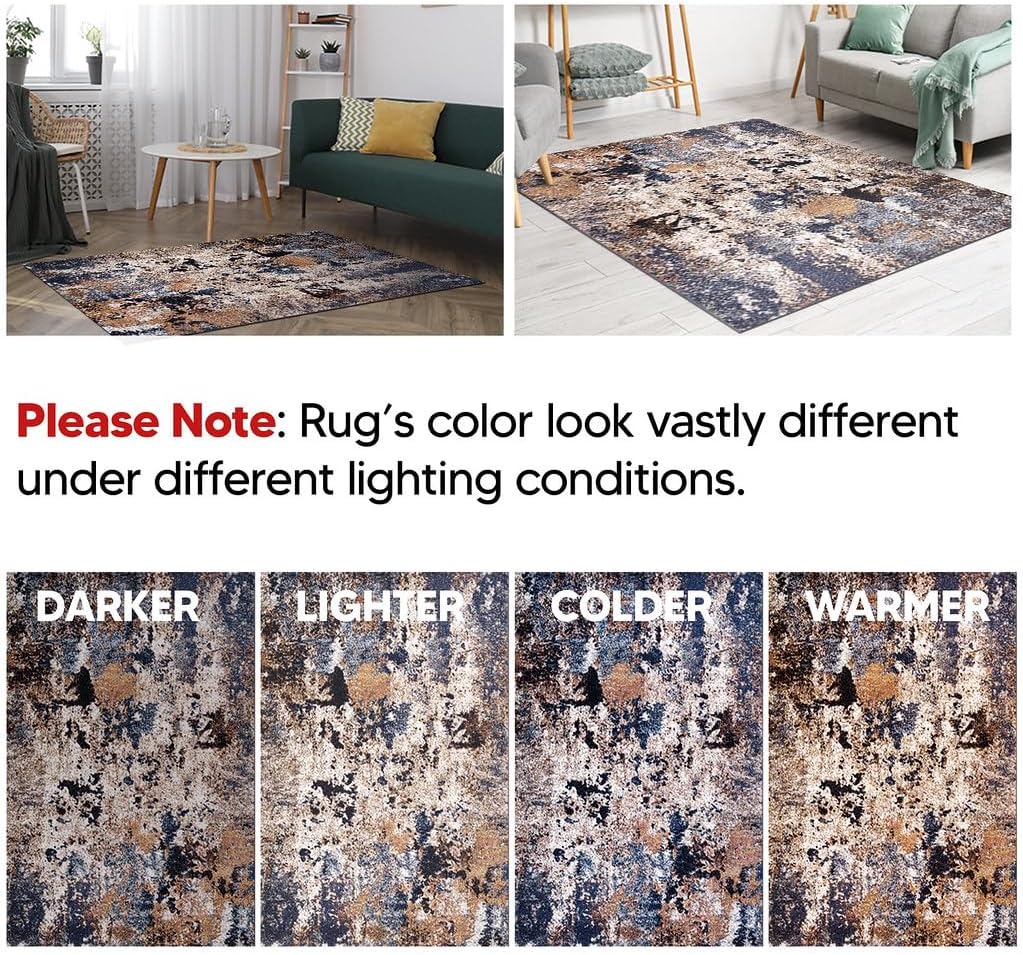 6x9 Non-Shedding Abstract Area Rug I173747