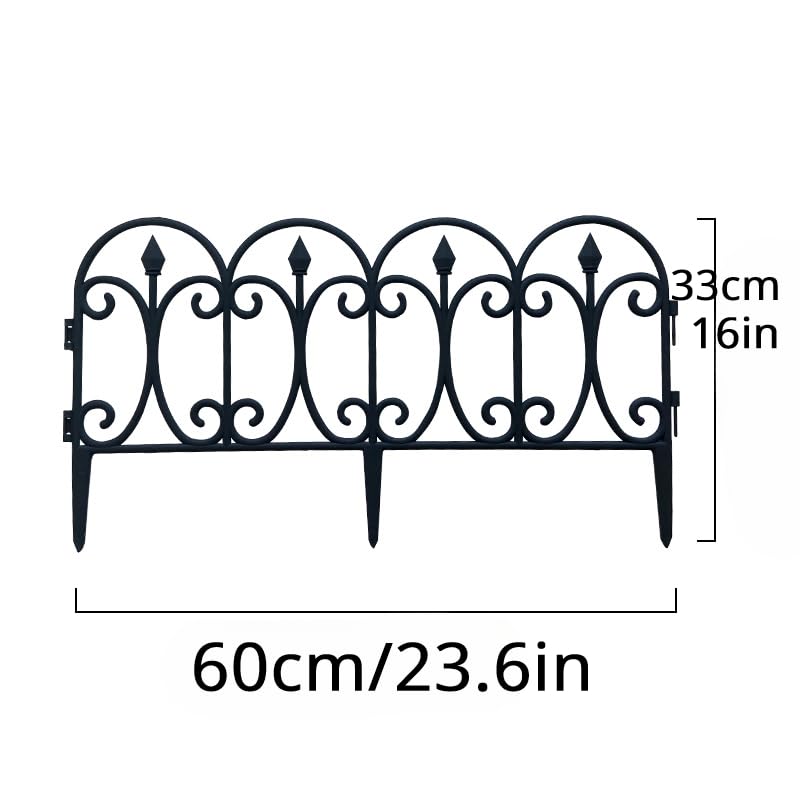 Black Plastic Garden Fence 13 inch High 10 Pack Q960760
