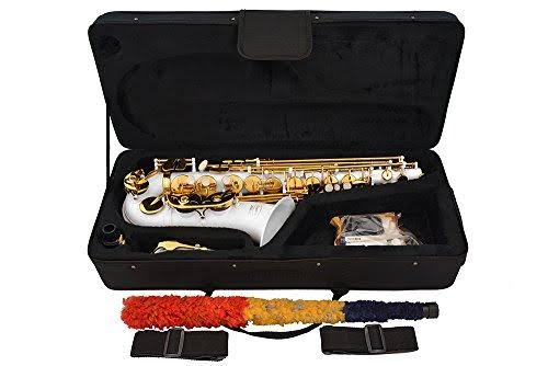 White-Gold Keys Alto Saxophone with Case J1658