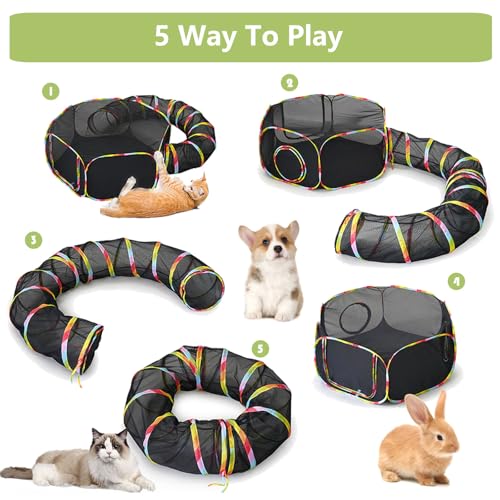 Outdoor Cat Enclosures Portable Mesh Tent Playpen Tunnel for Small Animals S960021