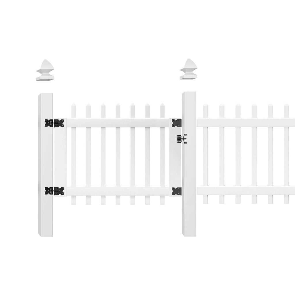White Vinyl Picket Fence Gate O7937