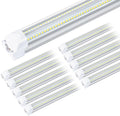 4FT 50W 7750Lumen 6000K Clear Cover V-Shape Linkable T8 LED Tube Light 10 Pack Y6798