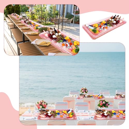 4 Pcs Inflatable Serving Bar Food Cooler Buffet with Glittering Confetti Inflatable Ice Tray M38476