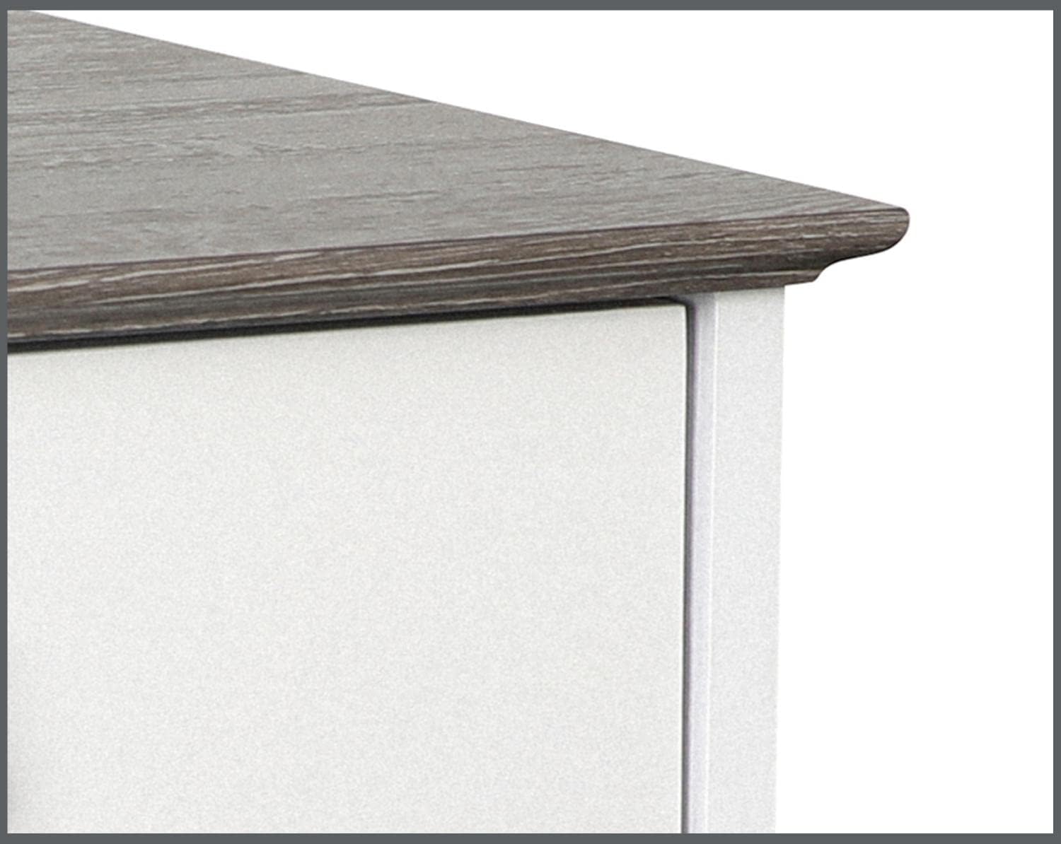 Gray Oak/White 3-Drawer Filing Cabinet N33308