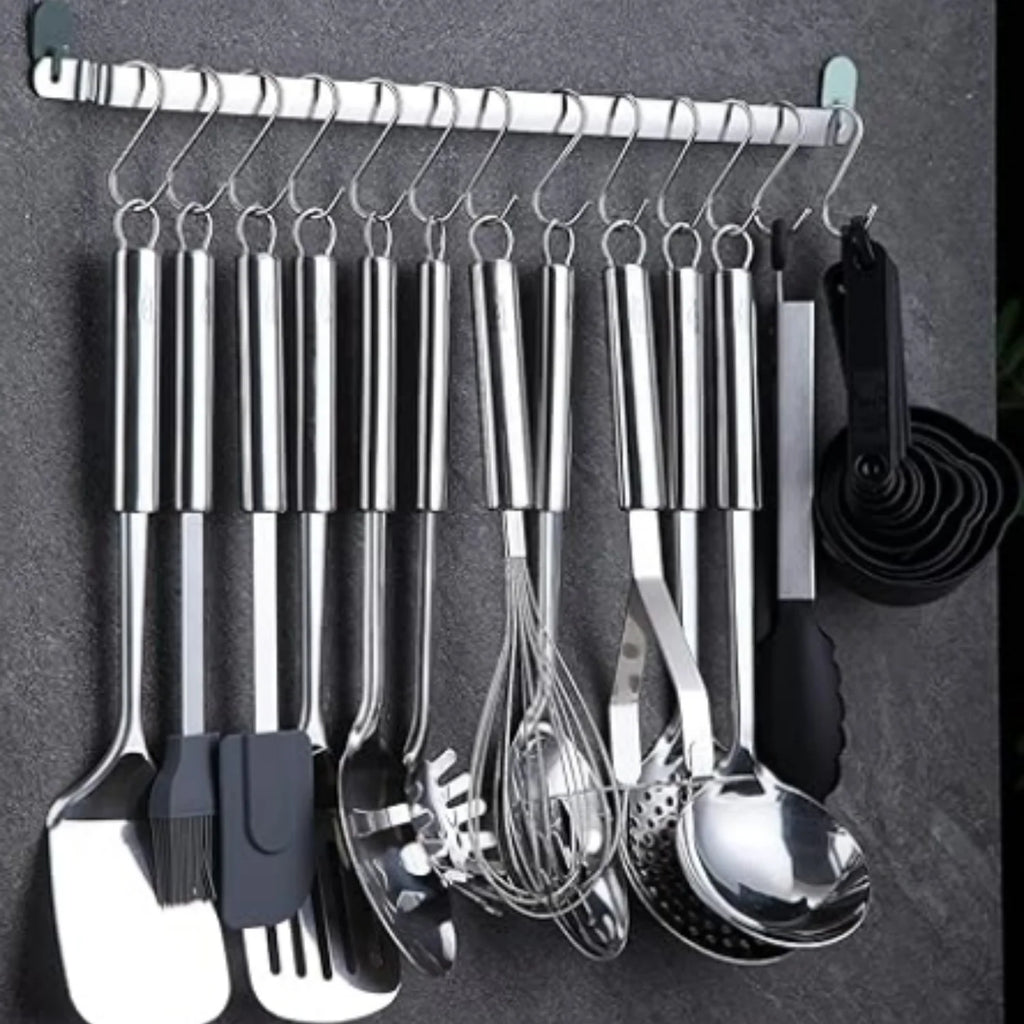 38 Piece Stainless Steel Kitchen Utensil Set with Utensil Holder Rack K203076