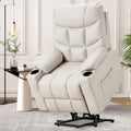 Dual Motor Power Lift Recliner Chair with Massage and Heat, Cup Holders Side Pockets N589