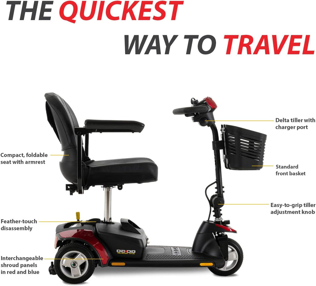 3-Wheel Electric Mobility Scooter 12AH 300 lbs. WC 4 MPH X291060