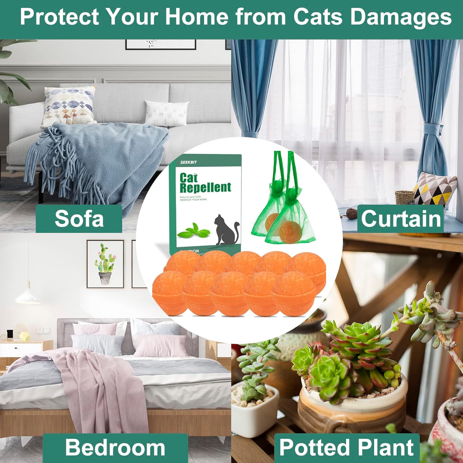 10 Pack Natural Peppermint Oil Cat Deterrent U6715