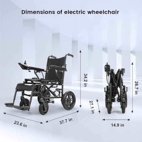 Electric all-terrain wheelchair, 500W, 264Lbs Max load, 12Ah lithium battery, 9mi driving range T857