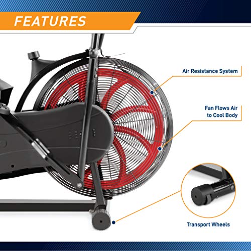 Air-Resistance Exercise Fan Bike With Dual Action Handlebars N57105