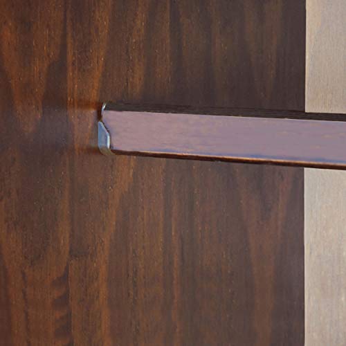 100% Solid Wood Armoire Wardrobe Closet, Java, 4 Shelves, 1 Clothing Rod, 2 Drawers, 1 Lock J694325