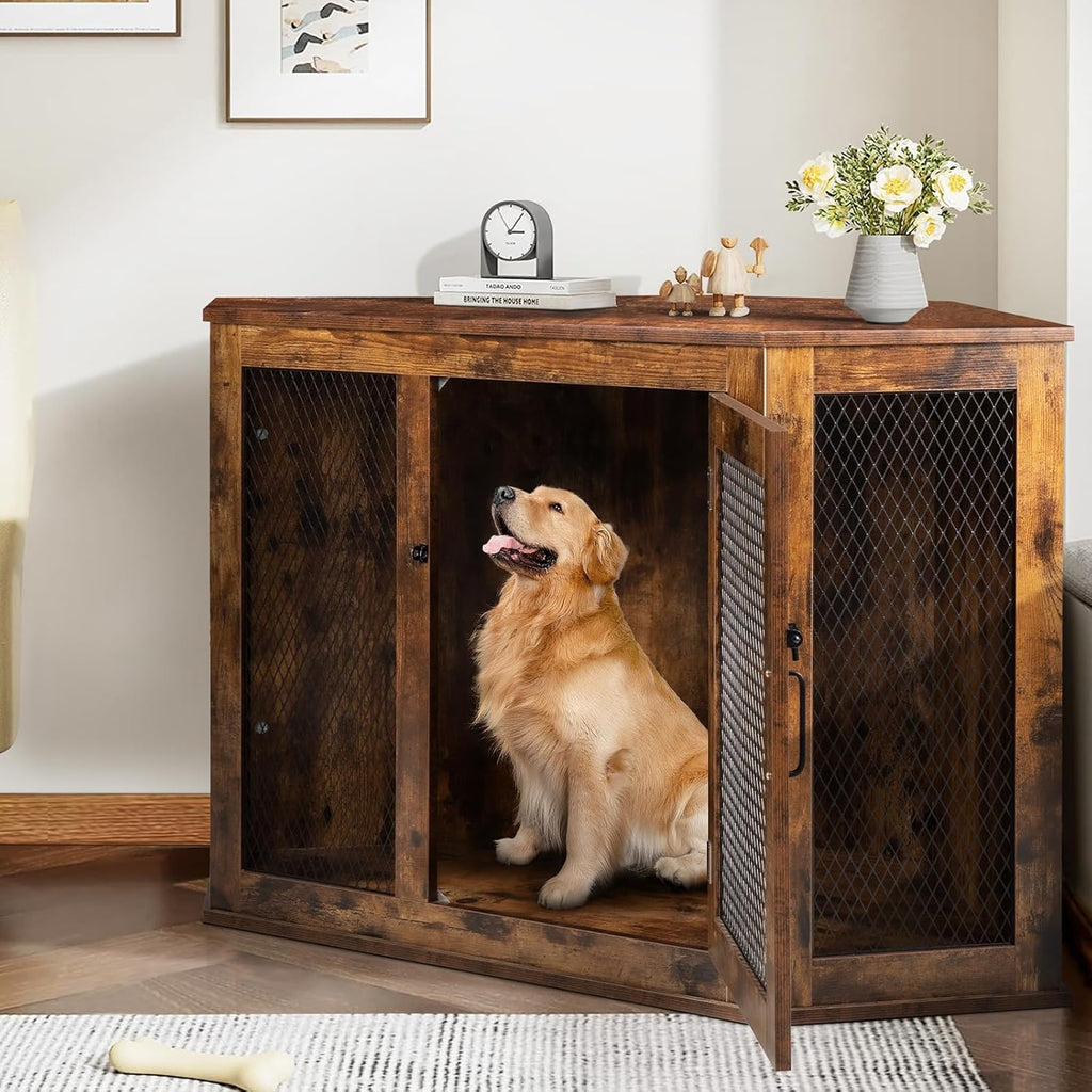 44/52inch Wooden Dog Kennel with Mesh H4352