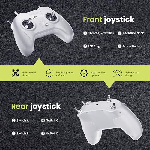 8 Channel FPV Drone Remote Controller (White) B383