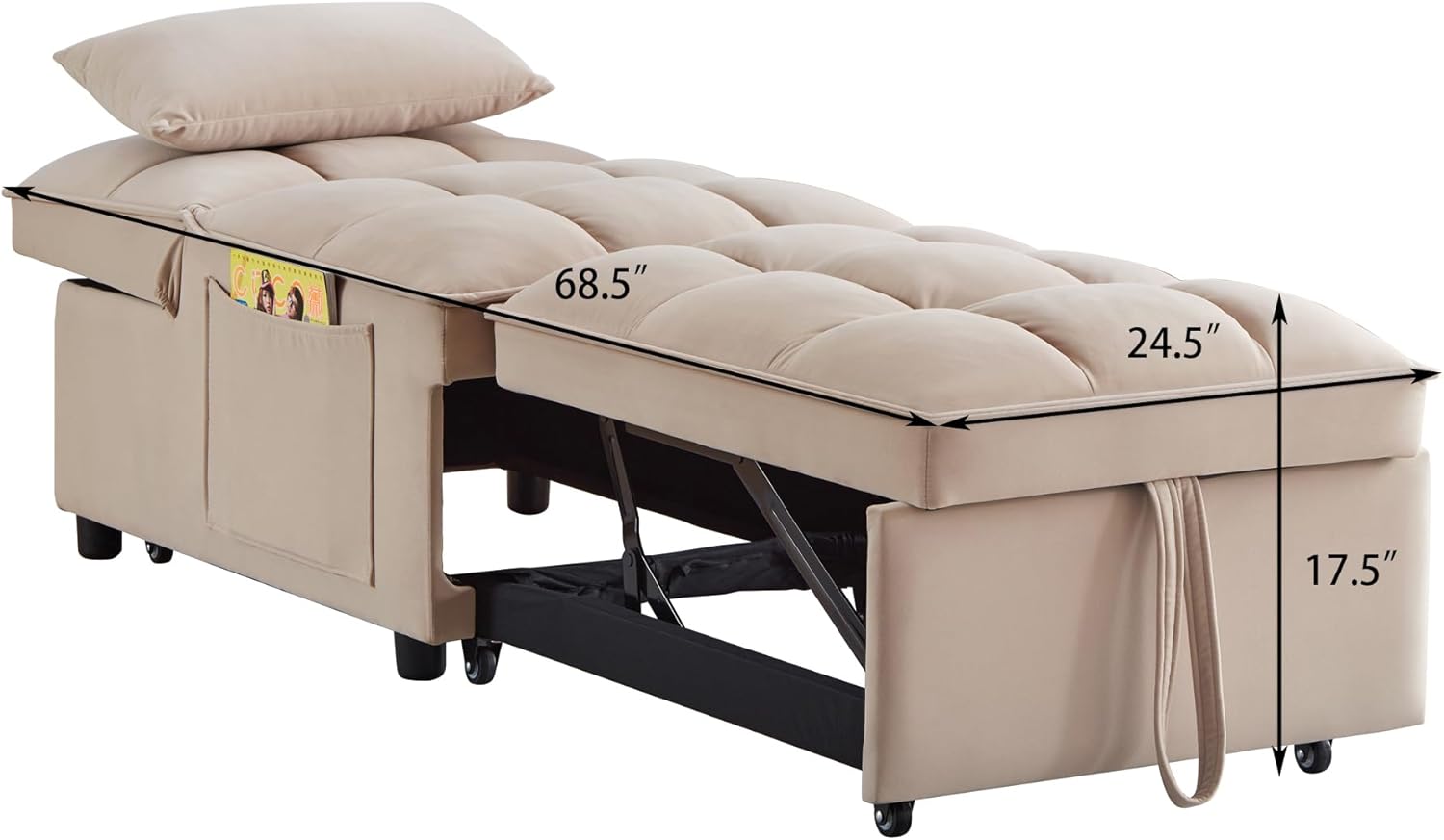 Gray Folding Single Sofa Bed F7728