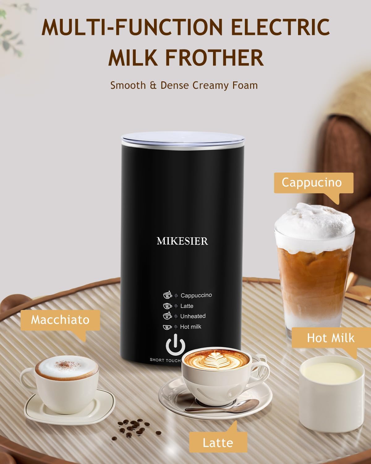 Single Serve Coffee Maker with Milk Frother, 28oz Removable Water Tank G61020