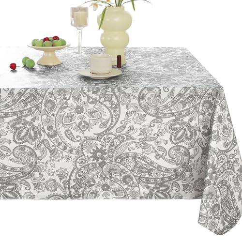 Blue 60x120 Inch Waterproof PVC Tablecloth with Flannel Backing I5377