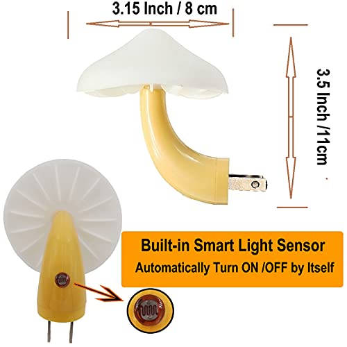 5Pack Sensor LED Night Light Plug in Mushroom Light Y175