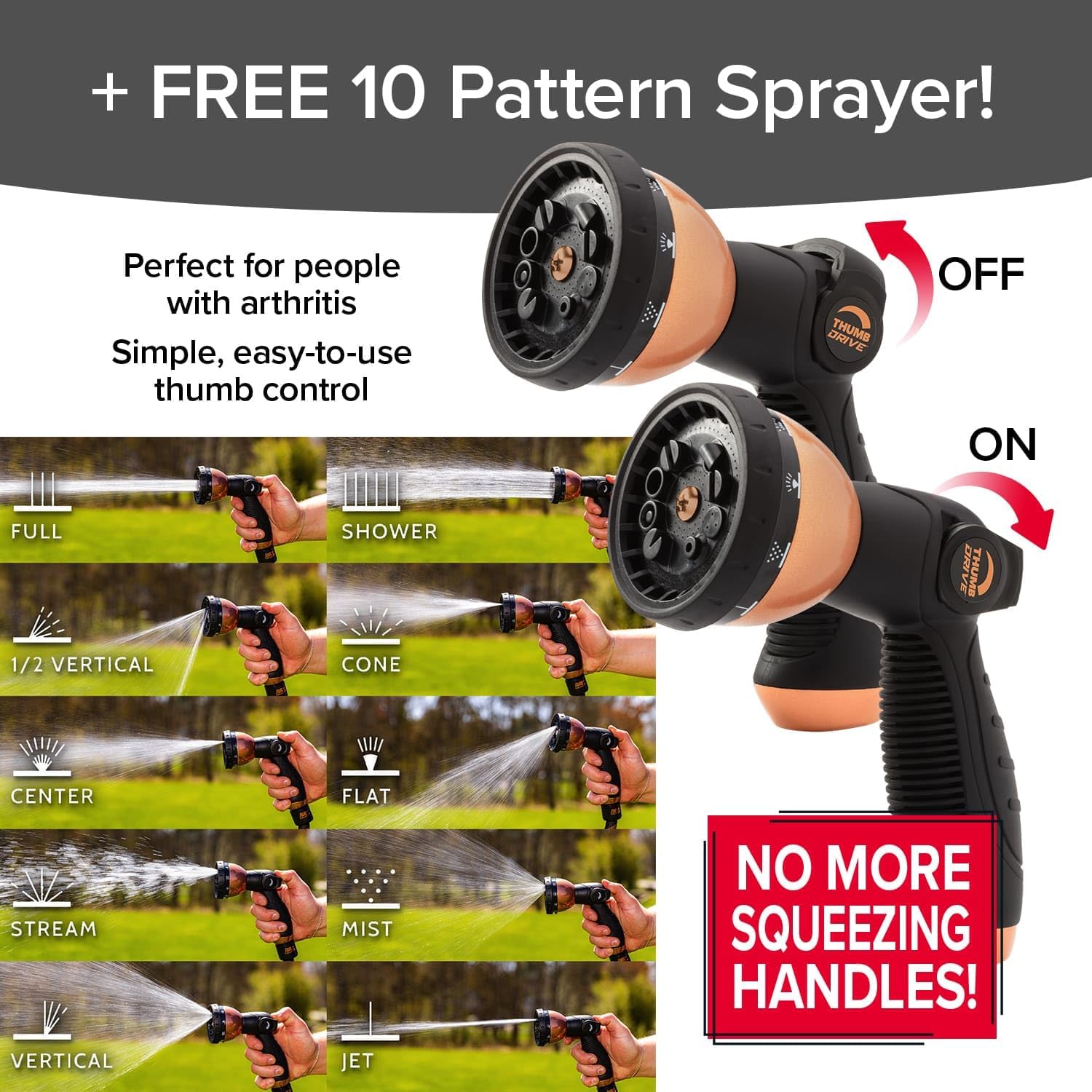25 FT 3/4 in Expandable Garden Hose with Thumb Spray Nozzle H196811