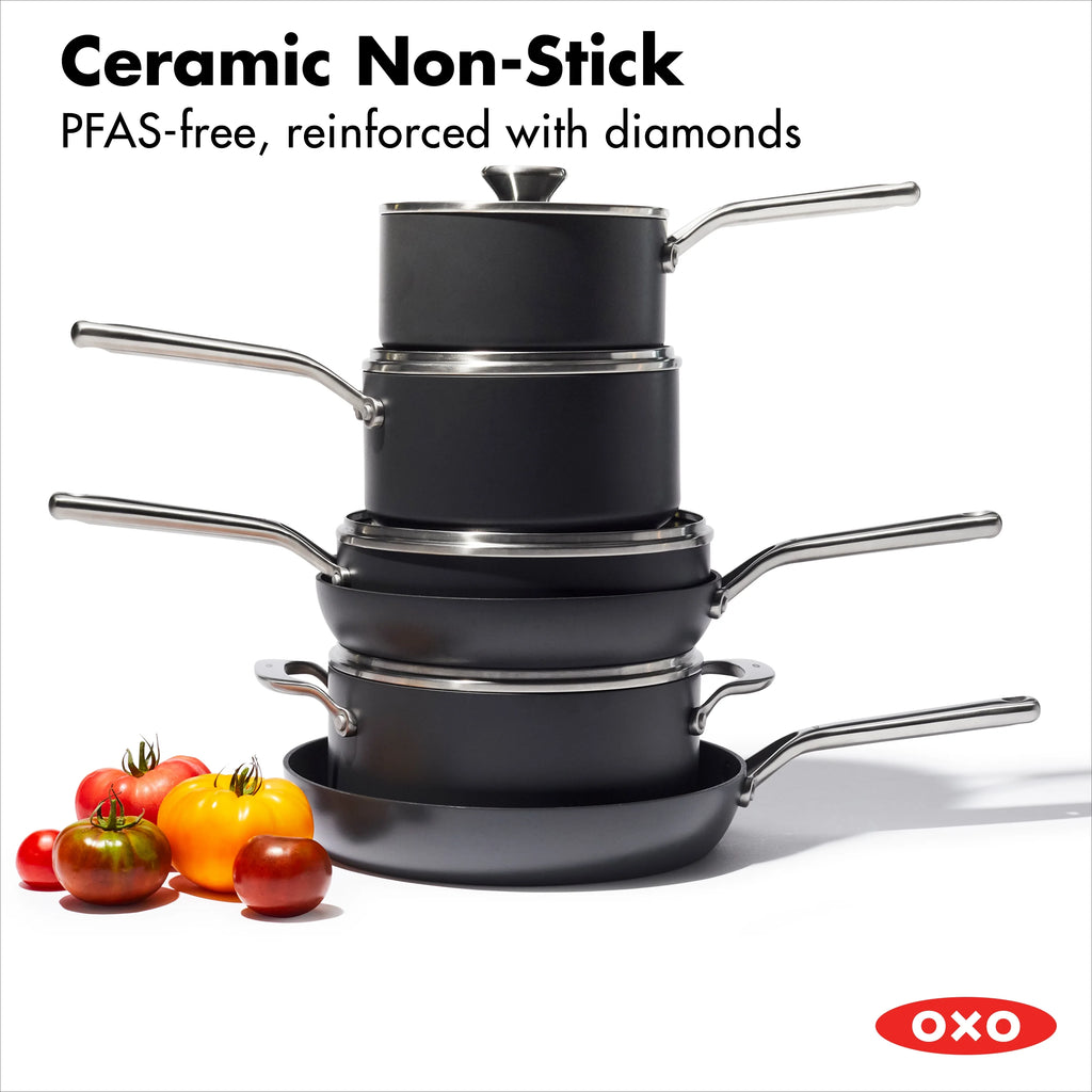 10 Piece Hard Anodized Nonstick Cookware Set, Black N254675