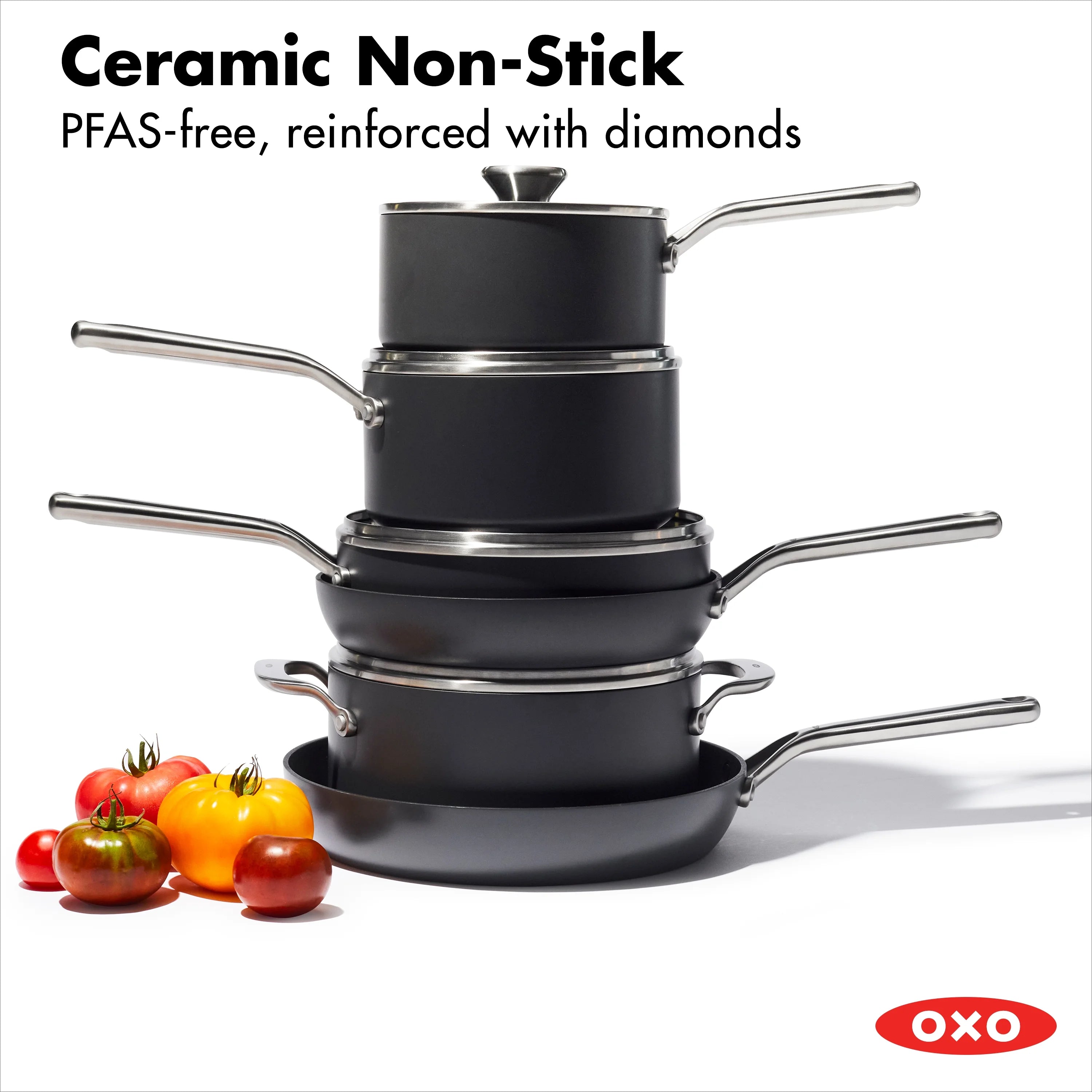 10 Piece Hard Anodized Nonstick Cookware Set, Black N254675