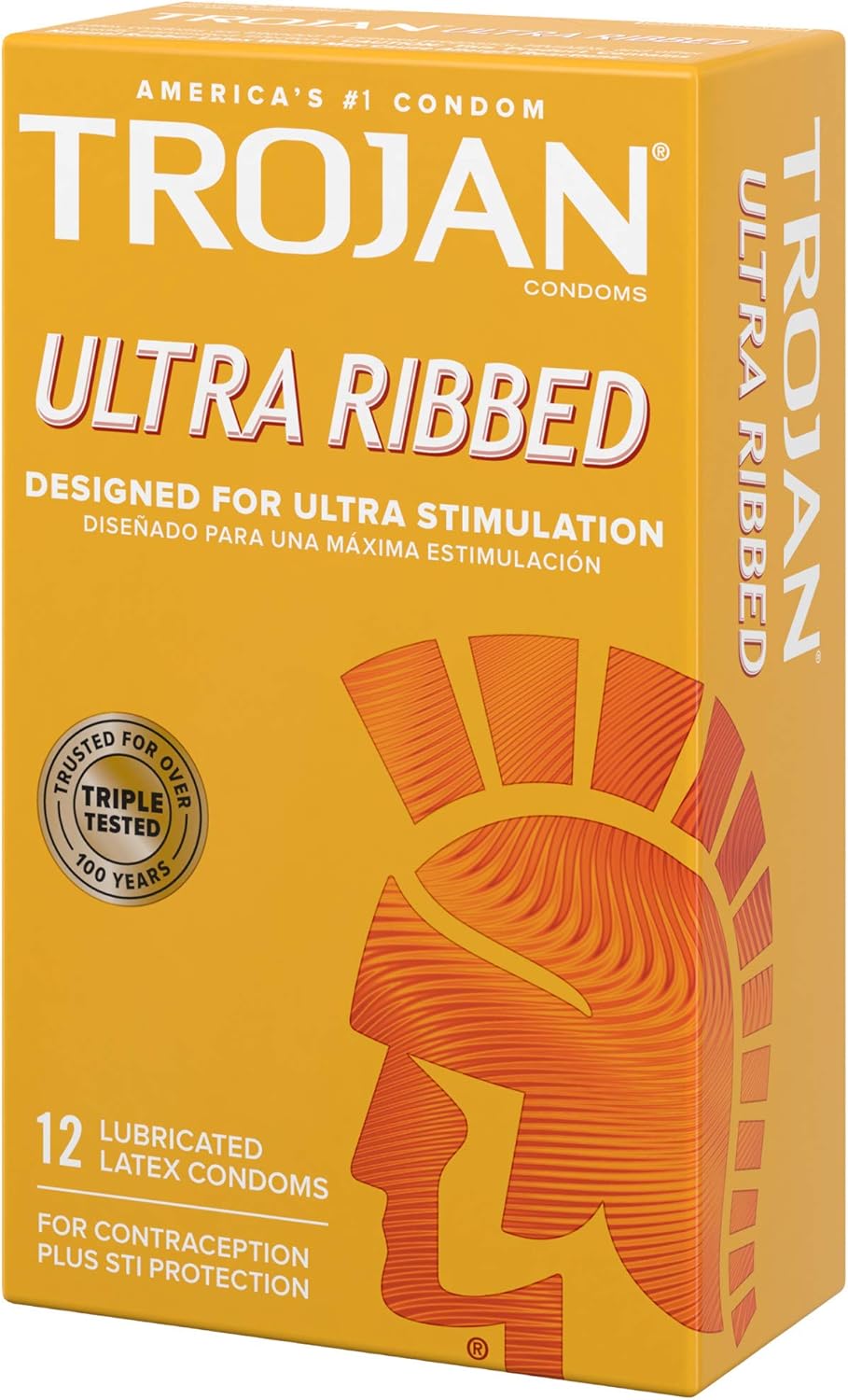 12 Count Lubricated Ribbed Condoms A43377