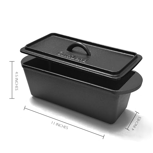 Rectangular Cast Iron Bread Loaf Pan with Lid H33328