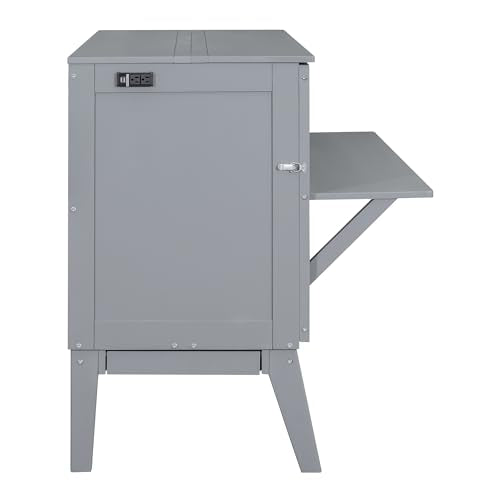Gray Queen Size Wood Murphy Bed Z3345