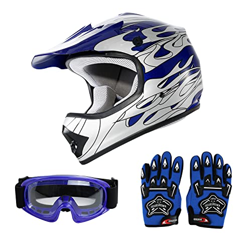 Red Spider Design Motorcycle Helmet with Goggles and Gloves Small G2695