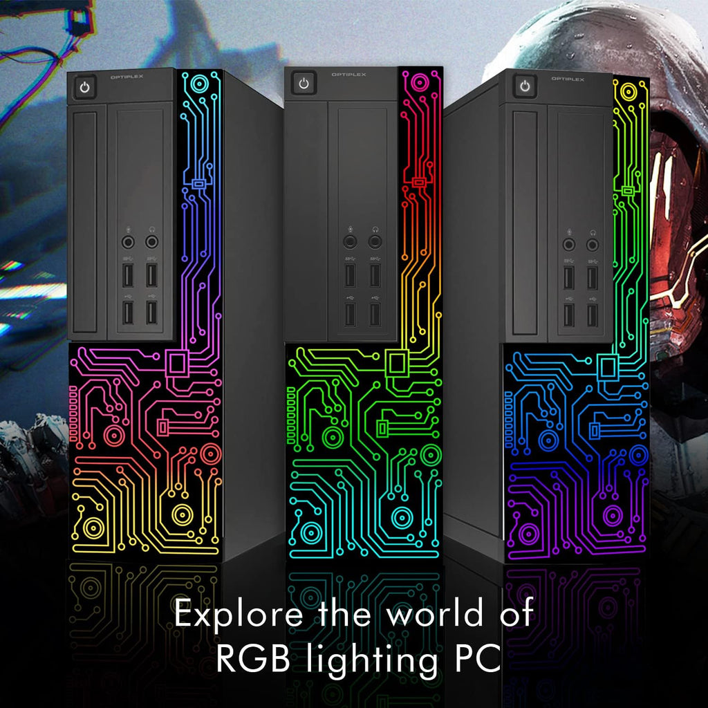 Small Desktop Computer with Quad Core Intel i5 3.2GHz 16GB DDR3 RAM 512GB SSD 24 Inch Monitor RGB Gaming Keyboard Mouse Windows 10 Pro P8547