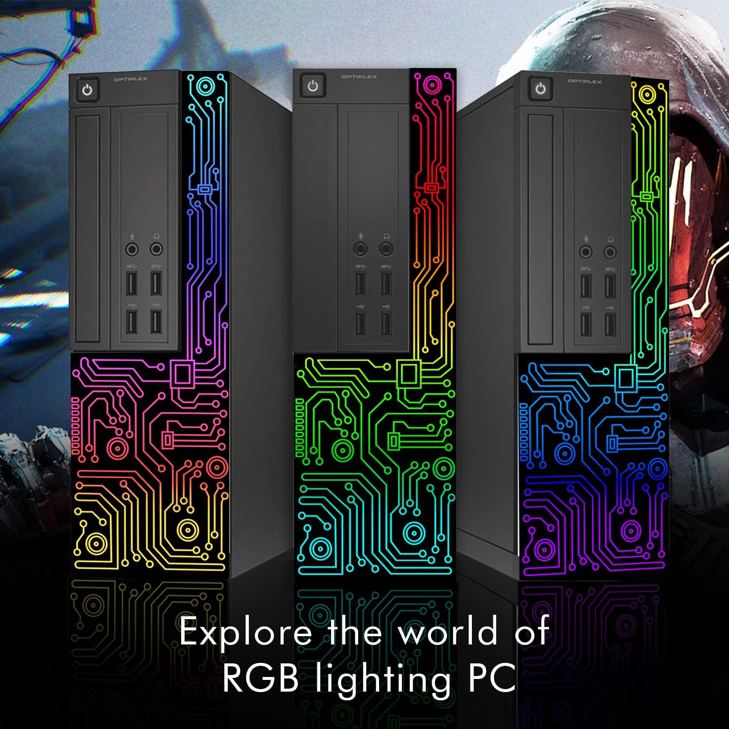 Small Desktop Computer with Quad Core Intel i5 3.2GHz 16GB DDR3 RAM 512GB SSD 24 Inch Monitor RGB Gaming Keyboard Mouse Windows 10 Pro P8547