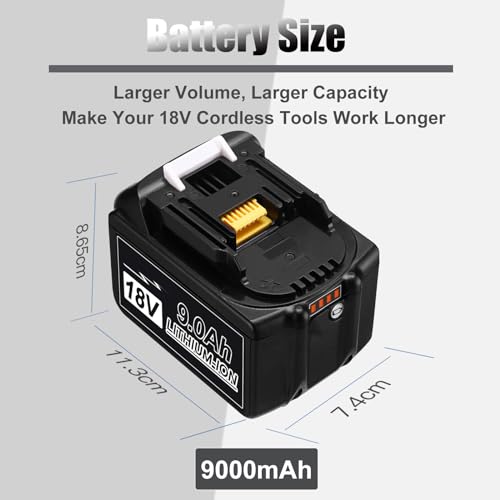 2 Packs 6000mAh 18V Battery with LED Indicator U95212