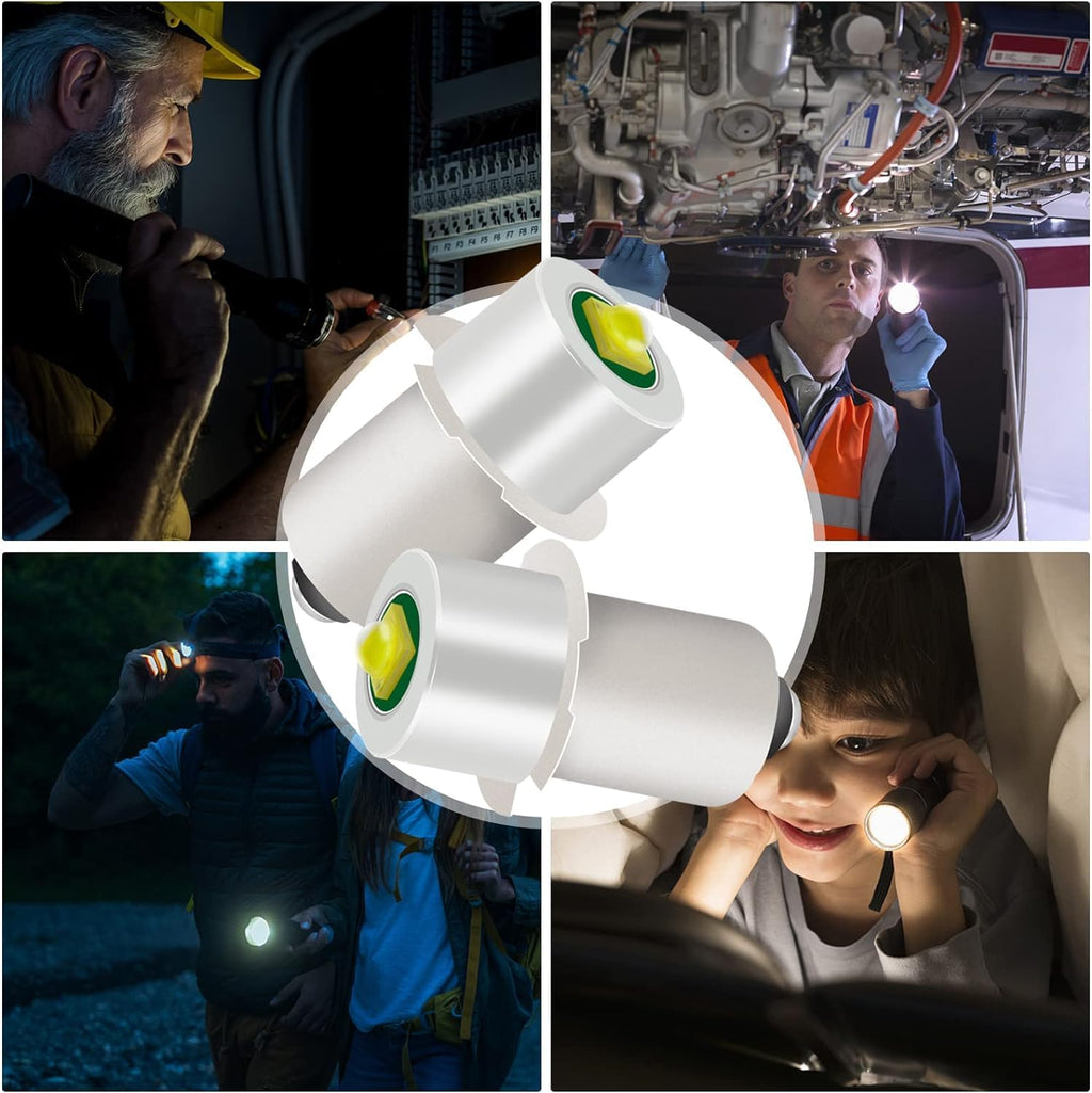 3 Pack White LED Flashlight Bulb P13.5S PR2 3W 3V 4.5V 6V Replacement Set L965