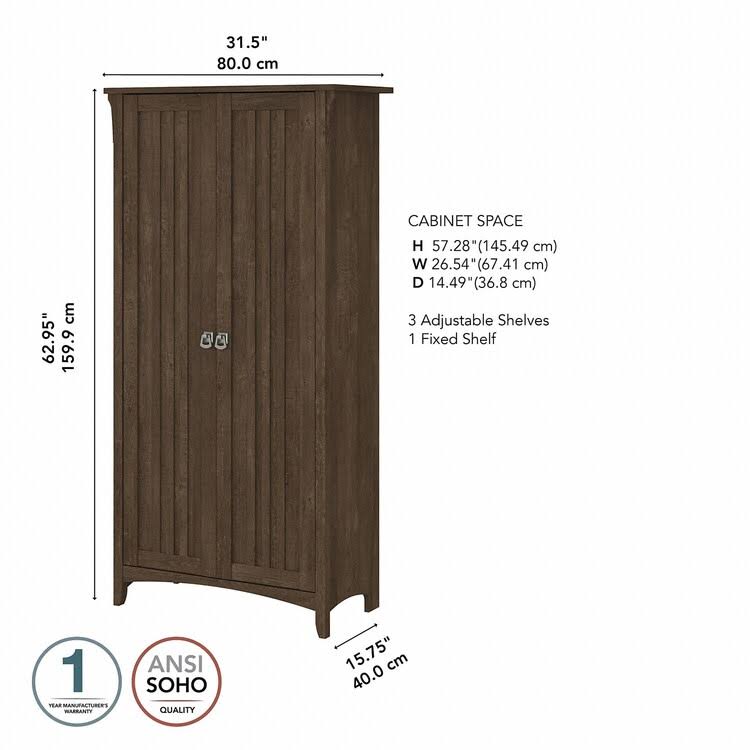Ash Brown Tall Storage Cabinet with Doors P832438