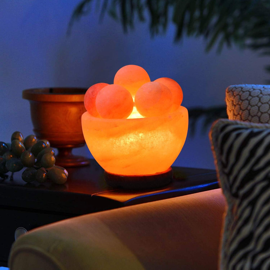 6 inches 8 lbs. Himalayan Salt Lamp with Dimmer Switch and Extra Bulb I254212