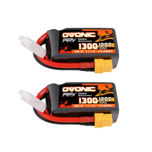 11.1V 1300mAh 3S RC Battery with XT60 Plug (2 Pack) N6422
