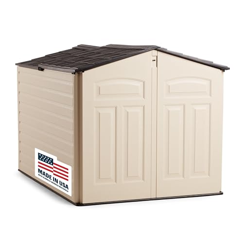Beige/Brown 5 x 6.5 Ft Resin Outdoor Storage Shed C44976