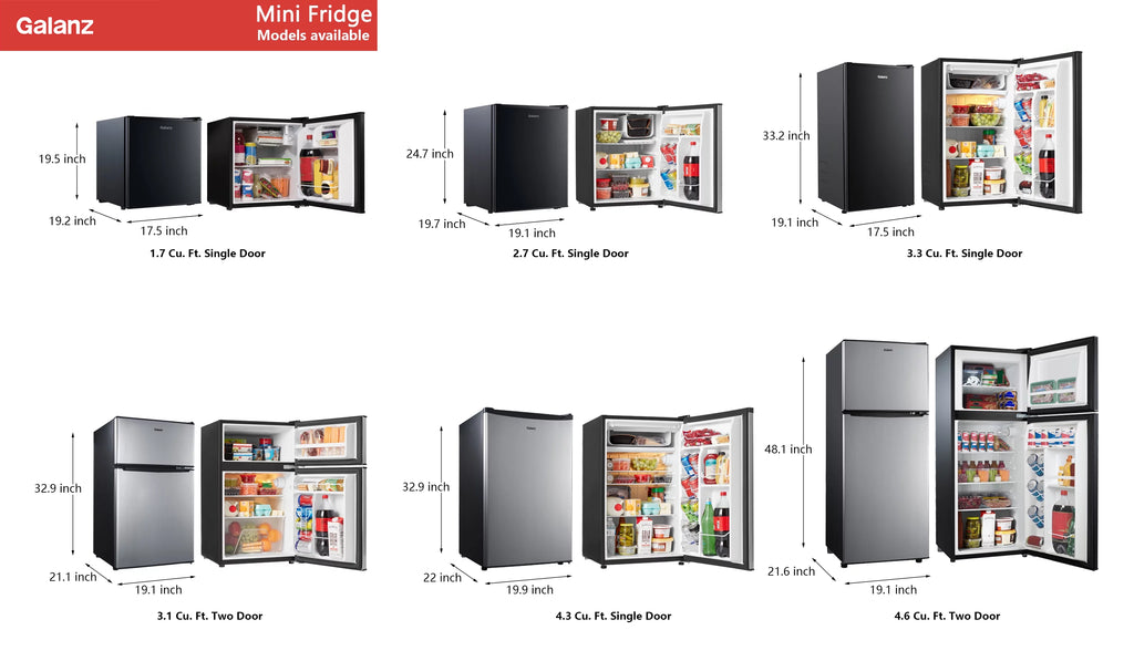 Stainless Steel Two Door Mini Refrigerator with Freezer H94686