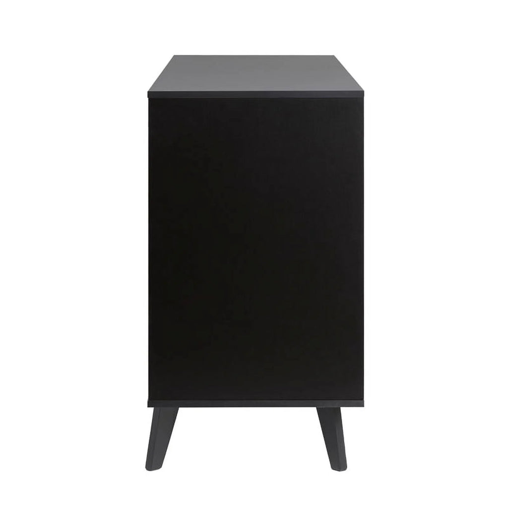Black 6 Drawer Wood Dresser V4480