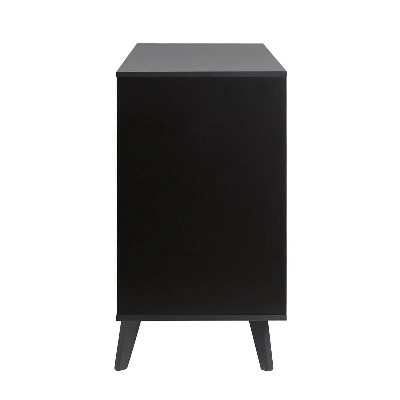 Black 6 Drawer Wood Dresser V4480