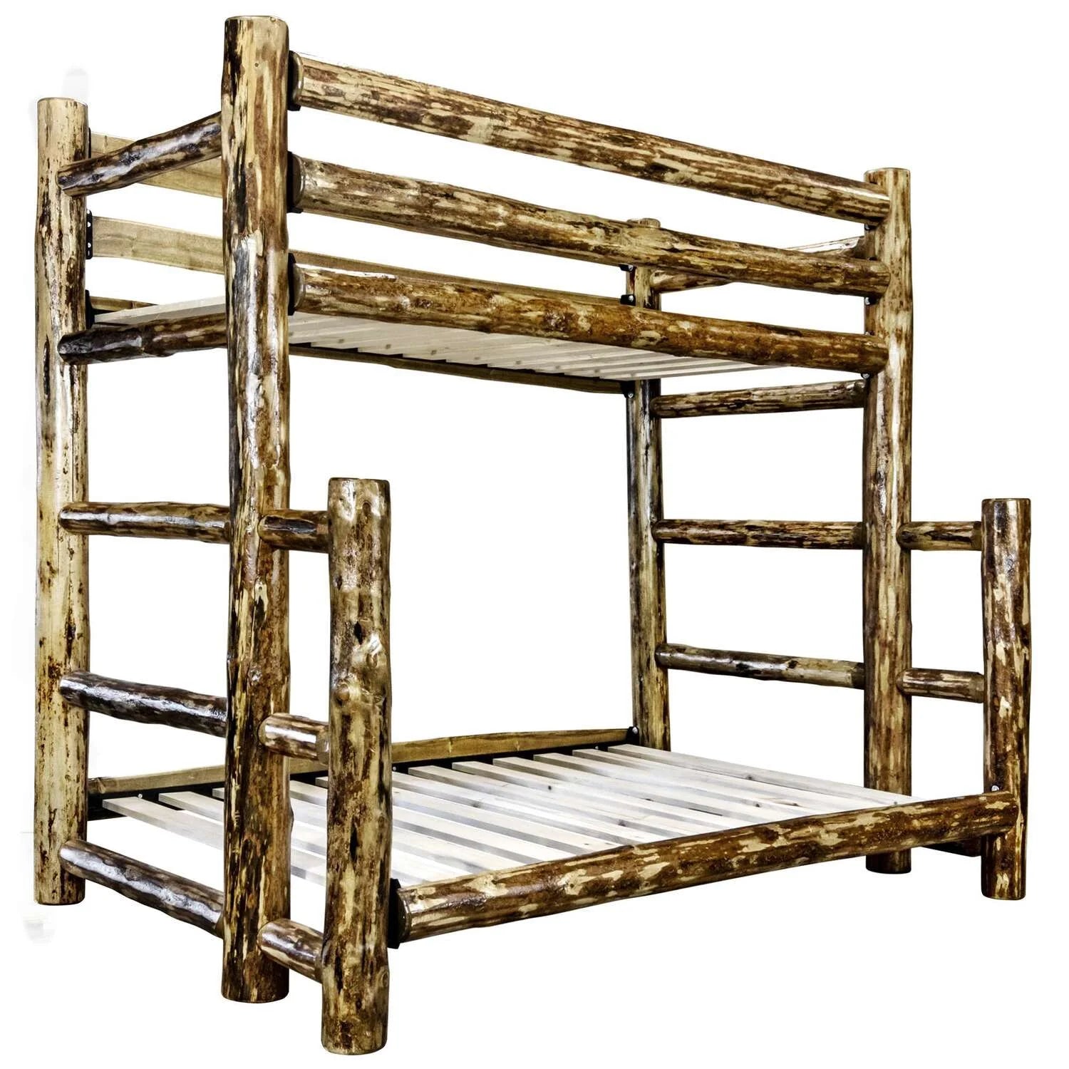 Brown Wood Twin over Full Bunk Bed A139830