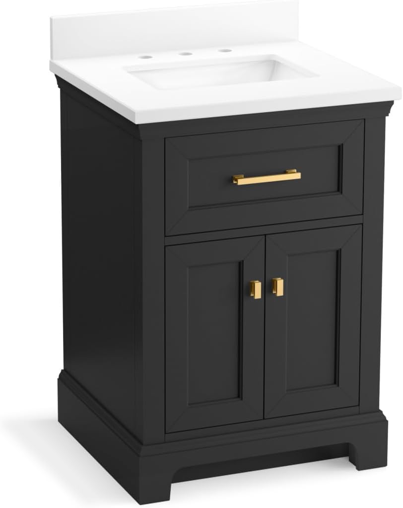 24 in. Bathroom Vanity Cabinet with Sink and Quartz Top J7126