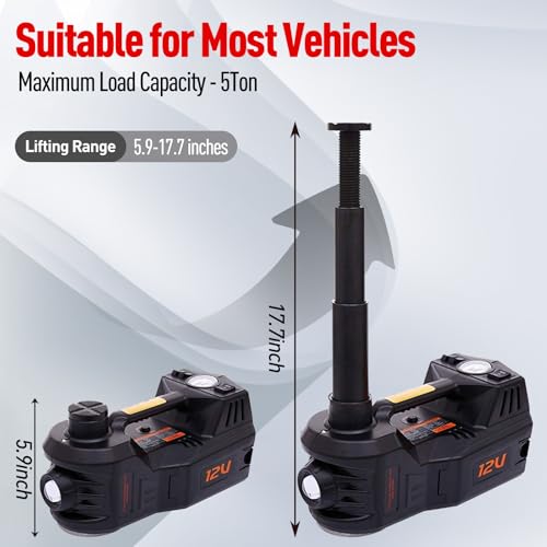 5 Ton 12V Hydraulic Floor Jack with Integrated Tire Pump N47607