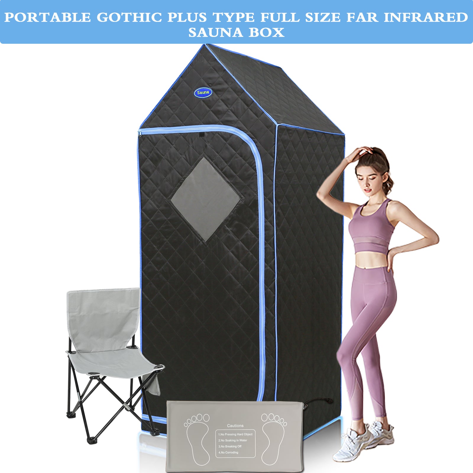 Black Far Infrared Full Body Sauna Tent Z754318