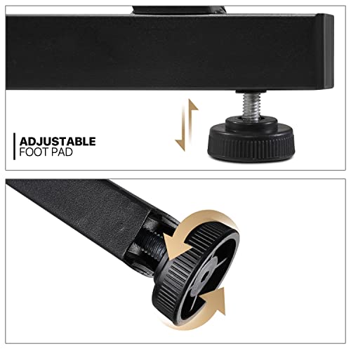 Black L Shaped Gaming Desk with Metal Frame D417