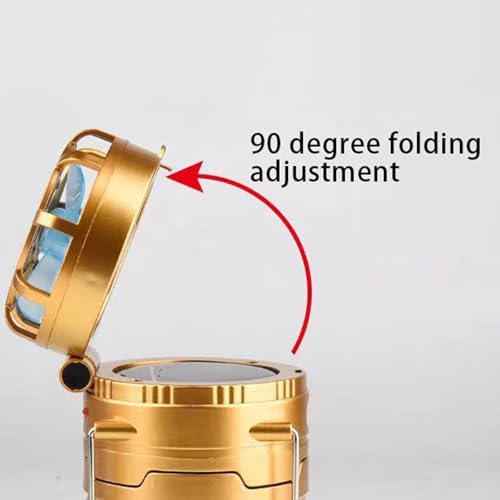 5-in-1 Portable LED Camping Lantern with Fan, Solar/USB Rechargeable, Lightweight ABS (Silver, 17.7X10X7.7cm) E9502